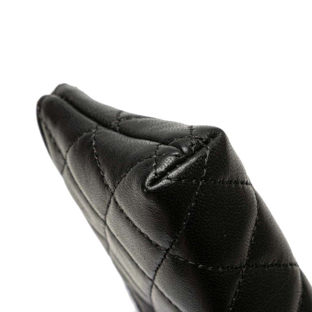 CHANEL Authentic Black Lambskin Leather Logo Wallet - Picture 5 of 13